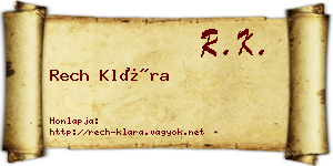 Rech Klára névjegykártya